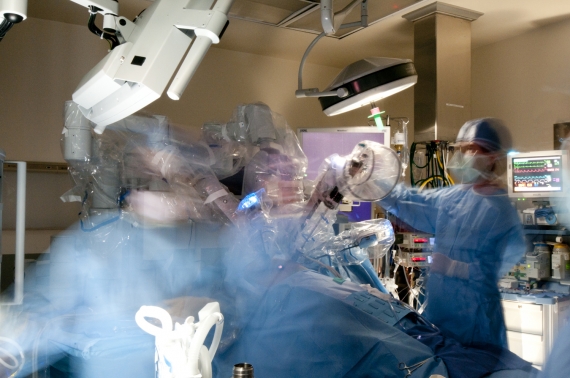 Bedside view of robotic operation