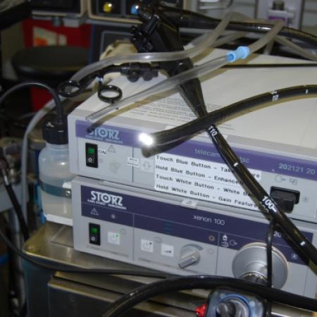 Endoscopic equipment at St. Luke's MIS Laboratory